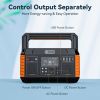 Flashfish 560W Portable Power Station; 520Wh/140400mAh Solar Generator Backup Power with 2x110V/560W AC Outlets;  5xDC Output and 4xUSB Outputs;  Lit