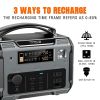 Portable Power Station; 500W Solar Generator with 484Wh Backup Lithium Battery; 110V AC Outlets; USB-C PD 100W;  Outdoor Generators with LED Light