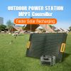 Portable Power Station; 500W Solar Generator with 484Wh Backup Lithium Battery; 110V AC Outlets; USB-C PD 100W;  Outdoor Generators with LED Light