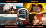 Portable Power Station; 500W Solar Generator with 484Wh Backup Lithium Battery; 110V AC Outlets; USB-C PD 100W;  Outdoor Generators with LED Light