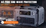 Portable Power Station; 500W Solar Generator with 484Wh Backup Lithium Battery; 110V AC Outlets; USB-C PD 100W;  Outdoor Generators with LED Light