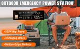 Portable Power Station; 500W Solar Generator with 484Wh Backup Lithium Battery; 110V AC Outlets; USB-C PD 100W;  Outdoor Generators with LED Light