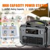 Portable Power Station; 500W Solar Generator with 484Wh Backup Lithium Battery; 110V AC Outlets; USB-C PD 100W;  Outdoor Generators with LED Light