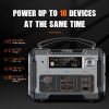 Portable Power Station; 500W Solar Generator with 484Wh Backup Lithium Battery; 110V AC Outlets; USB-C PD 100W;  Outdoor Generators with LED Light