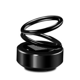 Mini Portable Kinetic Heater, Auto Rotating Solar Double Ring Heater (Color: black)