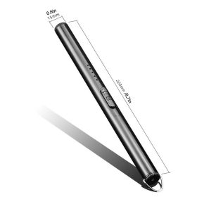 1pc Electric Lighter Flameless Windproof USB Long Lighter; Rechargeable Lighter With Safety Lock; Lighters For Kitchen Camping BBQ Picnic (Color: black)