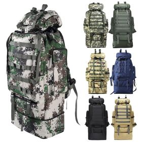 100L Large Military Camping Backpack Waterproof Camo Hiking Travel Tactical Bag (Color: black)