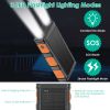 1Pc 50000mAh Solar Power Bank Portable Fast Charger with Compass LED Flashlight 3 Cable Dual Output Hand Crank Emergency Power Bank Outdoor Camping